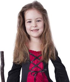 KARNEVAL Šaty čarodějnice Morgana bordó vel. S (110-120cm) 4-6 let KOSTÝM