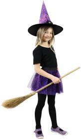 KARNEVAL Šaty čarodějnice set tutu sukně + klobouk (3-7 let) KOSTÝM