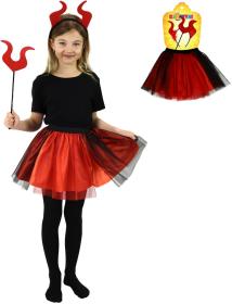 KARNEVAL Šaty Čertice tutu sukýnka s doplňky 3-7 let (104-146cm) KOSTÝM