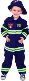 KARNEVAL Šaty hasič český potisk vel. M (117-128cm) 6-8 let KOSTÝM