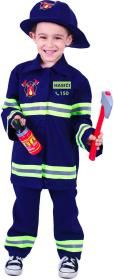 KARNEVAL Šaty hasič český potisk vel. M (117-128cm) 6-8 let KOSTÝM