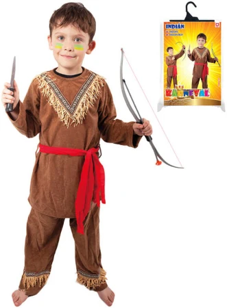 KARNEVAL Šaty Indián s páskem vel. S (110-120 cm) 4-6 let KOSTÝM