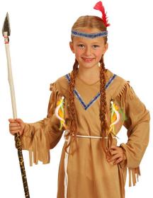 KARNEVAL Šaty Indiánka s čelenkou vel. S (110-120cm) 4-6 let KOSTÝM