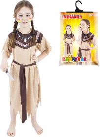 KARNEVAL Šaty Indiánka vel.M (116-128cm) 6-8 let KOSTÝM