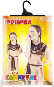 KARNEVAL Šaty Indiánka vel.M (116-128cm) 6-8 let KOSTÝM