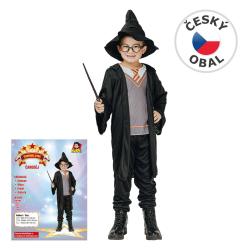 KARNEVAL Šaty kouzelník vel. M 120-130cm, 5-9let KOSTÝM