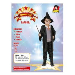 KARNEVAL Šaty kouzelník vel. M 120-130cm, 5-9let KOSTÝM