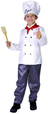 KARNEVAL Šaty Kuchař vel. M (120-130 cm) 5-9 let KOSTÝM KARNEVAL Šaty Kuchař vel. M (120-130 cm) 5-9 let KOSTÝM