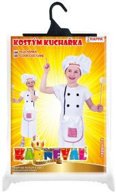 KARNEVAL Šaty kuchařka vel. M (116-128 cm) 6-8 let KOSTÝM