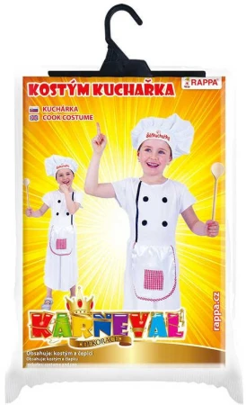 KARNEVAL Šaty kuchařka vel. M (116-128 cm) 6-8 let KOSTÝM
