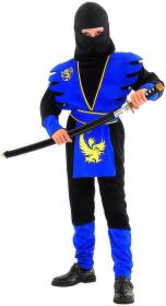 KARNEVAL Šaty Ninja černomodré vel. L (130-140cm) 8-10 let KOSTÝM