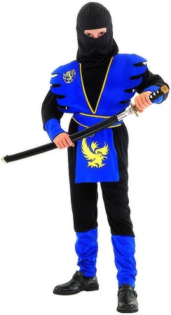 KARNEVAL Šaty Ninja černomodré vel. L (130-140cm) 8-10 let KOSTÝM KARNEVAL Šaty Ninja černomodré vel. L (130-140cm) 8-10 let KOSTÝM