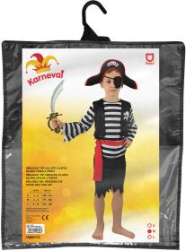 KARNEVAL Šaty pirát vel.M (117-128cm) 6-8 let KOSTÝM
