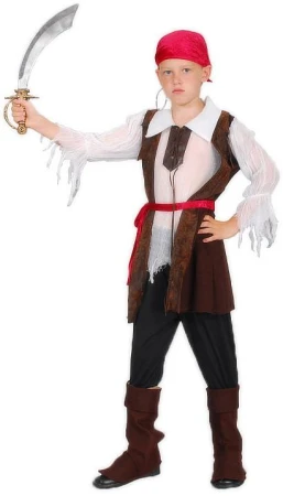 KARNEVAL Šaty pirát vel.M (120-130cm) 5-9 let KOSTÝM KARNEVAL Šaty pirát vel.M (120-130cm) 5-9 let KOSTÝM