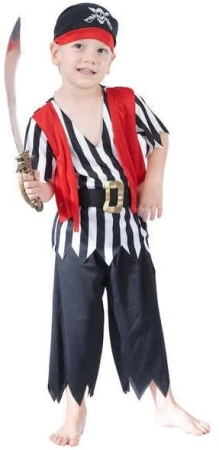 KARNEVAL Šaty PIRÁT vel. XS (92-104 cm) 3-4 let KOSTÝM
