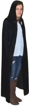 KARNEVAL Šaty plášť s kapucí černý 130cm halloween KOSTÝM