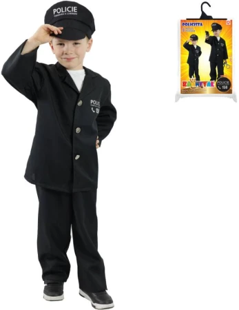 KARNEVAL Šaty policista s čepicí CZ vel.S (110-116cm) 4-6 let KOSTÝM KARNEVAL Šaty policista s čepicí CZ vel.S (110-116cm) 4-6 let KOSTÝM