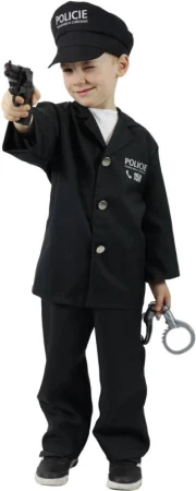 KARNEVAL Šaty policista s čepicí CZ vel.S (110-116cm) 4-6 let KOSTÝM