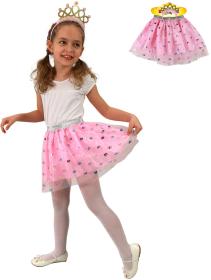 KARNEVAL Šaty princezna tutu sukýnka s čelenkou 3-7 let (104-130cm) KOSTÝM