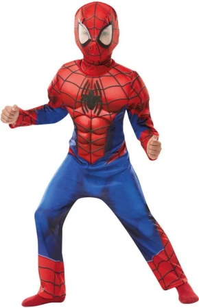 KARNEVAL Šaty Spiderman vel. M s vycpávkami (110-116cm) 5-6 let KOSTÝM