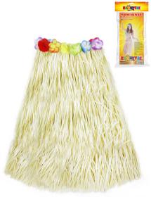 KARNEVAL Šaty sukně Hawaii 72cm přírodní s květinami KOSTÝM