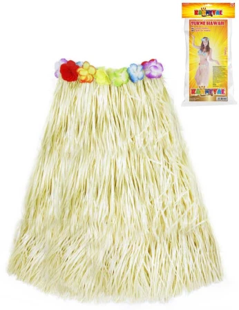 KARNEVAL Šaty sukně Hawaii 72cm přírodní s květinami KOSTÝM