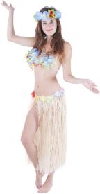 KARNEVAL Šaty sukně Hawaii 72cm přírodní s květinami KOSTÝM