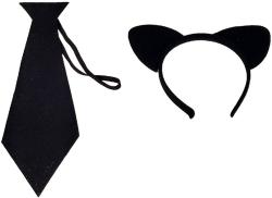 KARNEVAL Šaty sukně kočka set s čelenkou a kravatou KOSTÝM