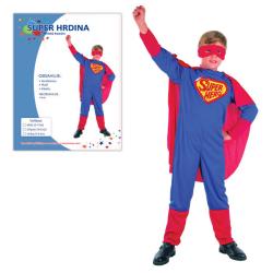 KARNEVAL Šaty SUPER HRDINA vel. S (110-120 cm) 4-6 let KOSTÝM KARNEVAL Šaty SUPER HRDINA vel. S (110-120 cm) 4-6 let KOSTÝM