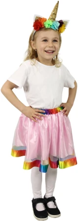 KARNEVAL Šaty tutu sukně 3-7 let (104-146cm) s čelenkou jednorožec KOSTÝM
