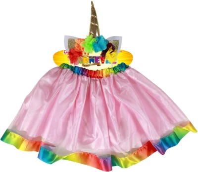 KARNEVAL Šaty tutu sukně 3-7 let (104-146cm) s čelenkou jednorožec KOSTÝM