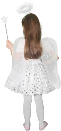 KARNEVAL Šaty tutu sukně anděl s křídly a doplňky 3-7 let (104-146cm) KOSTÝM