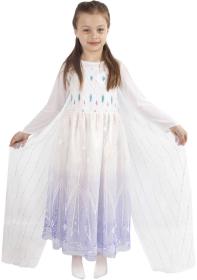KARNEVAL Šaty zimní královna vel. M 6-8 let (117-128cm) KOSTÝM