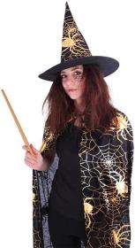 KARNEVAL Set plášť čarodějnický + klobouk pavučina dospělý KOSTÝM