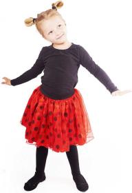 KARNEVAL Sukně červená TUTU beruška bohatá 3-10let (104-150cm) KOSTÝM