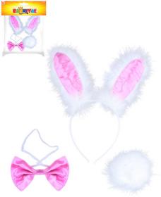 KARNEVAL Zaječí uši set s motýlkem a ocáskem (karnevalový doplněk)