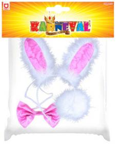 KARNEVAL Zaječí uši set s motýlkem a ocáskem (karnevalový doplněk)