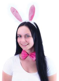 KARNEVAL Zaječí uši set s motýlkem a ocáskem (karnevalový doplněk)
