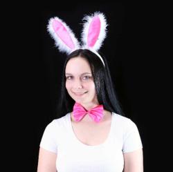 KARNEVAL Zaječí uši set s motýlkem a ocáskem (karnevalový doplněk)
