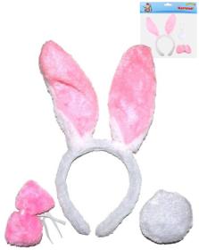 KARNEVAL Zajíc čelenka s ušima s doplňky 2 barvy (karnevalový doplněk) KARNEVAL Zajíc čelenka s ušima s doplňky 2 barvy (karnevalový doplněk)