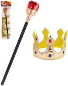 KARNEVAL Žezlo set s korunkou různé barvy (karnevalový doplněk)