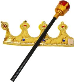 KARNEVAL Žezlo set s korunkou různé barvy (karnevalový doplněk)