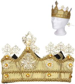 KARNEVAL Zlatá koruna textil/plast (karnevalový doplněk) KARNEVAL Zlatá koruna textil/plast (karnevalový doplněk)