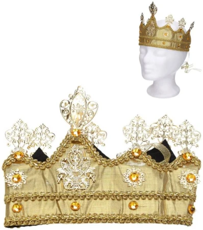 KARNEVAL Zlatá koruna textil/plast (karnevalový doplněk) KARNEVAL Zlatá koruna textil/plast (karnevalový doplněk)