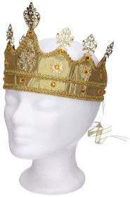 KARNEVAL Zlatá koruna textil/plast (karnevalový doplněk)