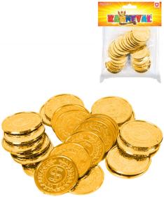 KARNEVAL Zlaté mince zlaťáky set 24ks v sáčku (karnevalový doplněk)