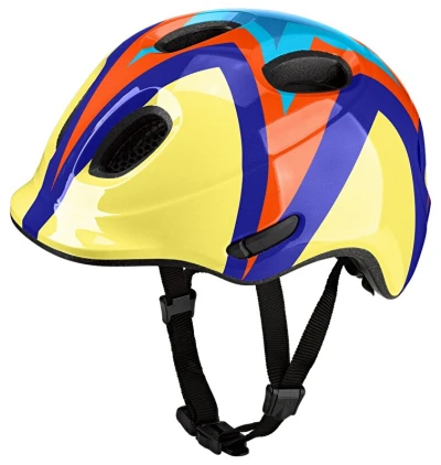 KED Meggy Spark Starburst Yellow Blue M 50-55 cm dětská cyklistická přilba