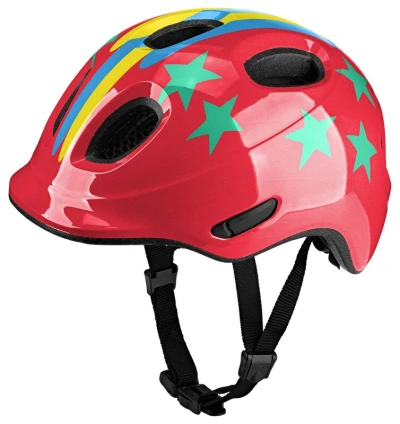KED Meggy Spark Stellar Stripes Red S 45-50 cm dětská cyklistická přilba