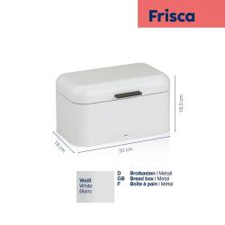 Kela Chlebník Frisca kov, bílá 30x18x16,5 cm