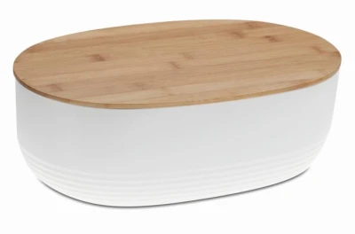 Kela KL-12060 Chlebník NAMUR plast / dřevo bílá